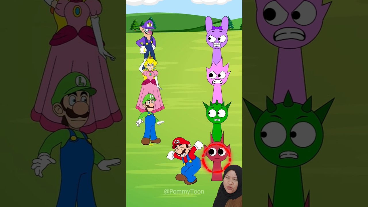 Tantangan Mewarnai Sprunki Bersama Super Mario | PommyToon #supermario #sprunki #mariobros #pinki