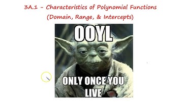 Alg 2 - 3A.1 - Characteristics of Polynomial Functions - Domain, Range, and Intercepts