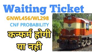 Waiting ticket confirm hoga ya nahi , train seat cnf probability