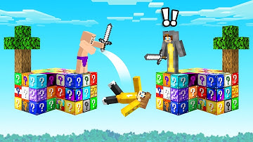 Ultimate Lucky Block Skyblock Battle vs My Friends in Minecraft