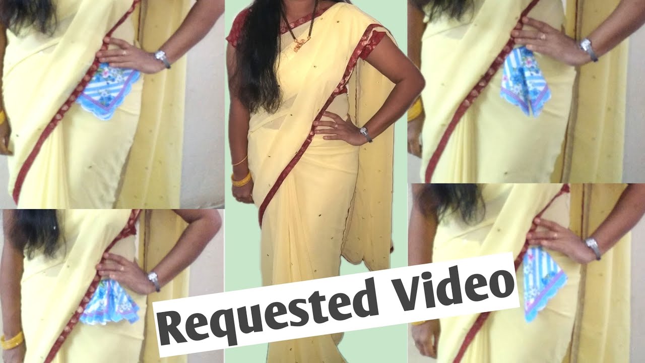 Ladies cotton hanky tucking-Most Requested video | zig-zag Hanky Tucking in saree-Telugu | 