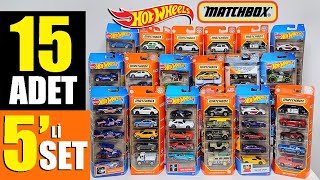 Hot Wheels ve Matchbox'tan 15 Adet 5'li Set İnceledim !