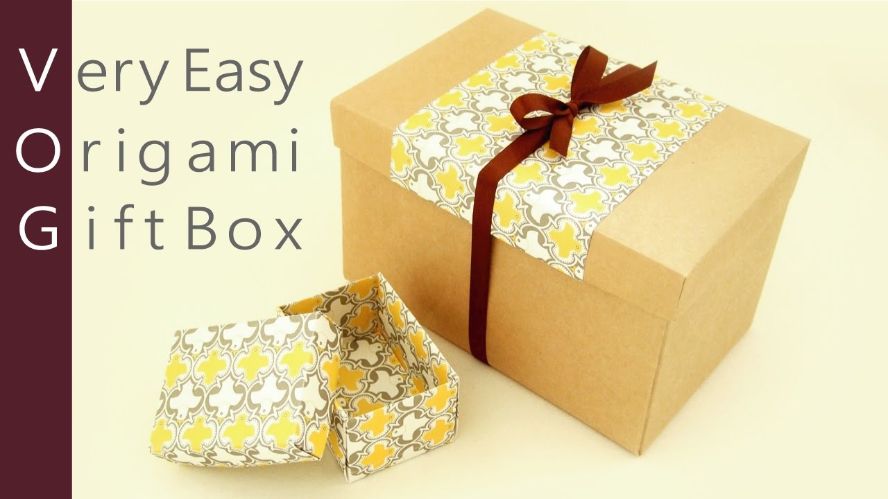 ギフトボックスの作り方 使える折り紙 Gift Box Easy As Origami Youtube