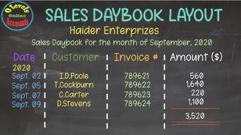 How to explain the concept of the Sales Daybook & ledger in accounting?