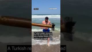 Turkish Resident Found Russian Missile Booster in the Sea #warinukraine
