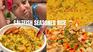 How to Make Saltfish Seasoned Rice | Jamaican Style Rice Recipe 