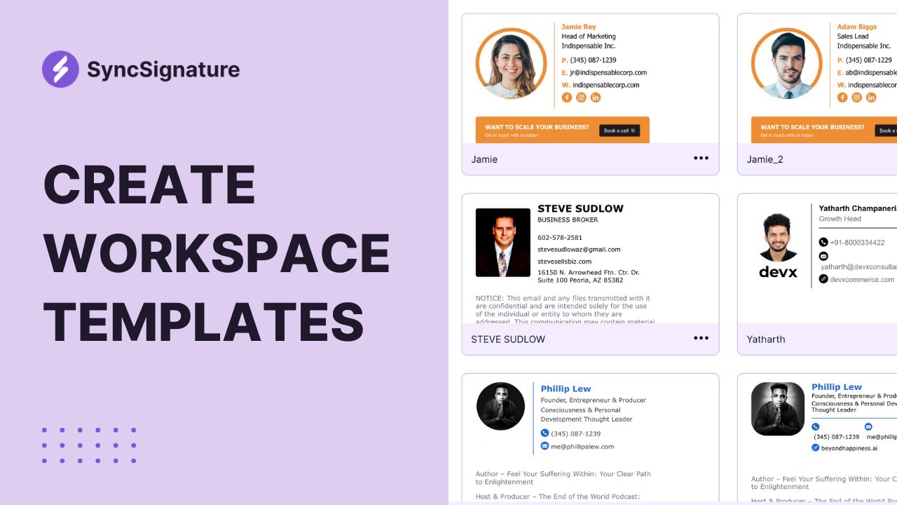 How to create workspace templates | SyncSignature - YouTube