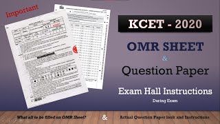 KCET | What all to fill in OMR Sheet | Question paper Overview | Exam time Instructions | 2020