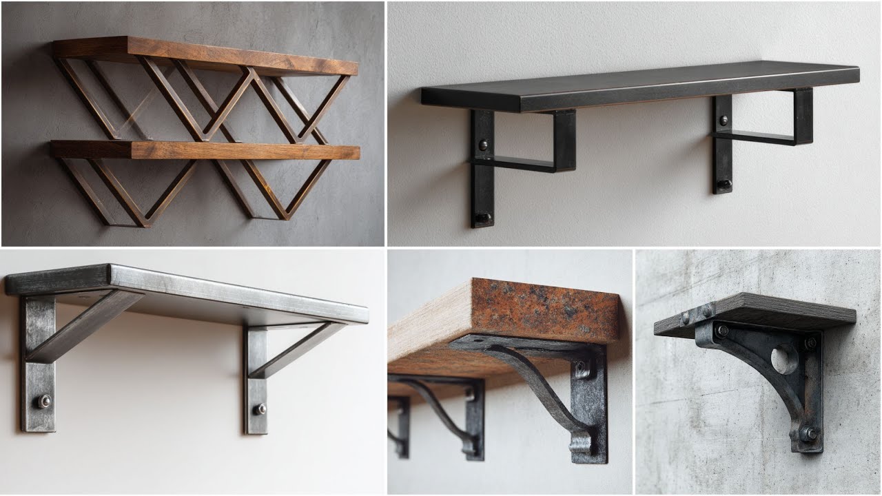 Более 120 идей современных металлических кронштейнов для настенных полок | Вдохновение для создан...
