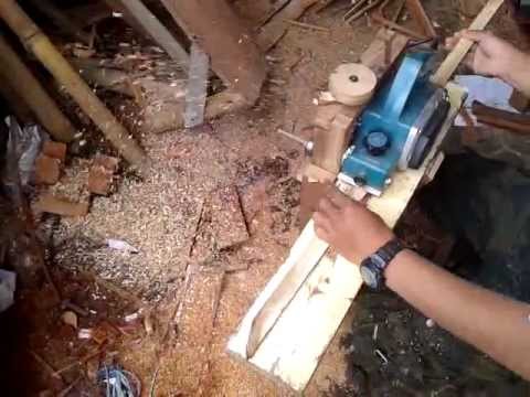 Modifikasi mesin serut kayu + Meja - YouTube