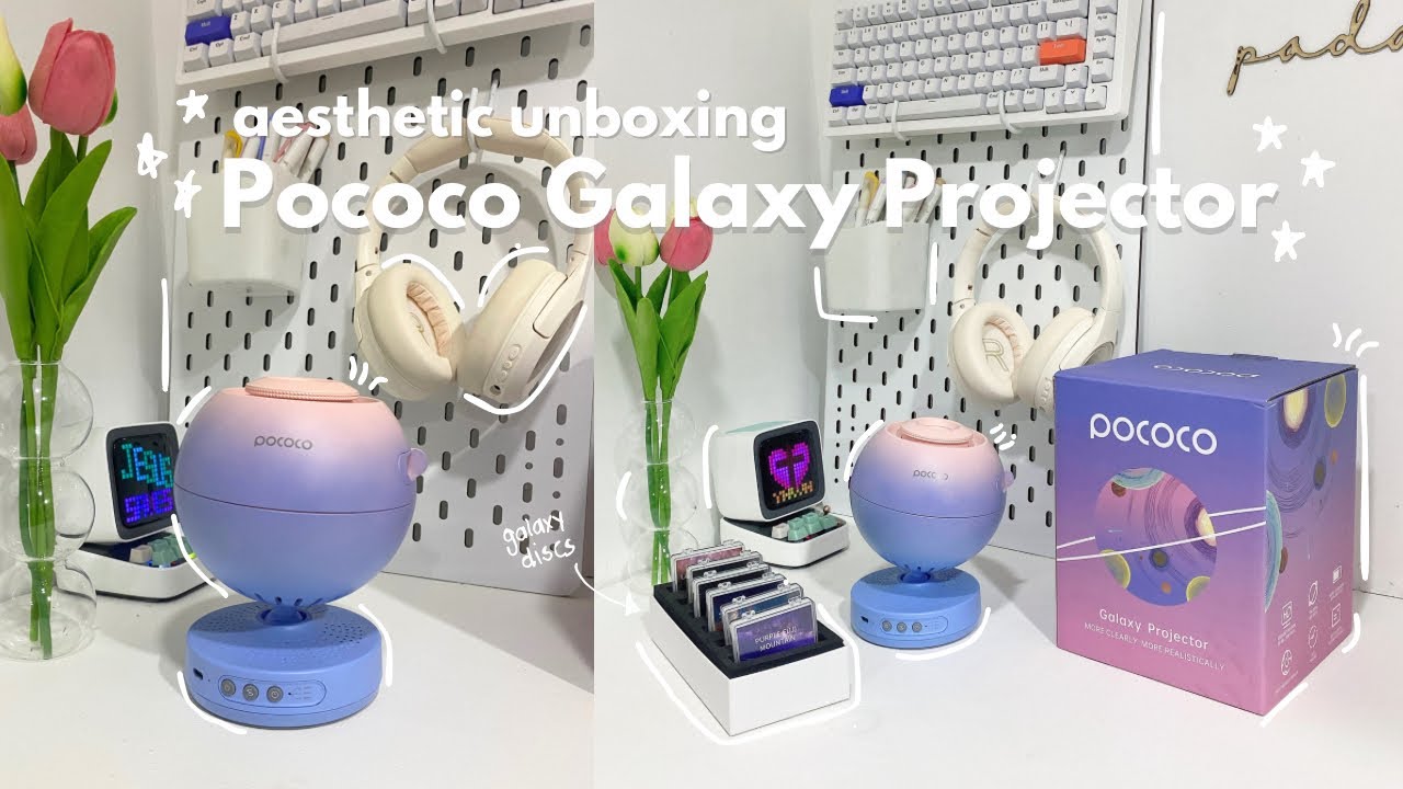 unboxing pococo galaxy projector 🪐 aesthetic room decor, desk