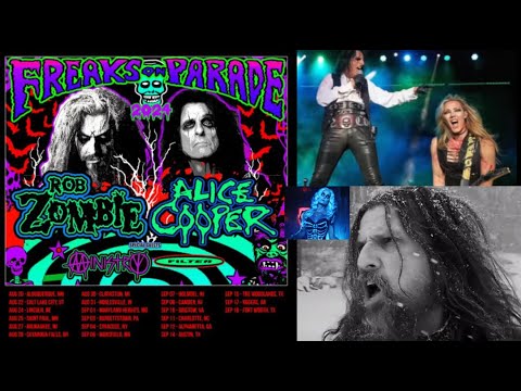 Rob Zombie and Alice Cooper Tour 2024 ‘Freaks On Parade Tour‘ w/ Ministry and Filter