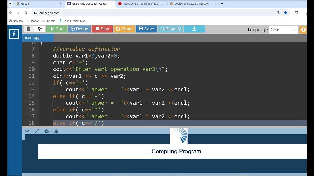 VCCP Calculator program in cpp using nested if elese statement - YouTube
