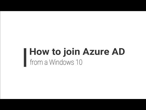 How to join Azure AD from a Windows 10 - YouTube