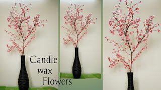 Candle flower | Dry stem craft | Candle flower making | Wax flower making|Candle craft ideas