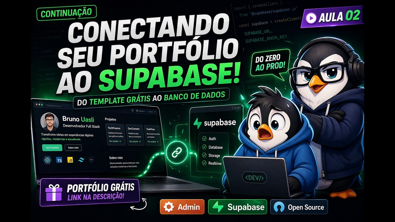 Conectando o projeto do portfólio ao supabase - YouTube