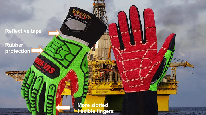 Seibertron HIGH-VIS HDC5 Level 5 Cut Resistan Gloves Impact Resistant Oil and Gas Safety Gloves