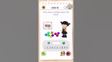 Brain Test 4 Tricky Friends Level 92 Answer | How many marbles does Tiki have?