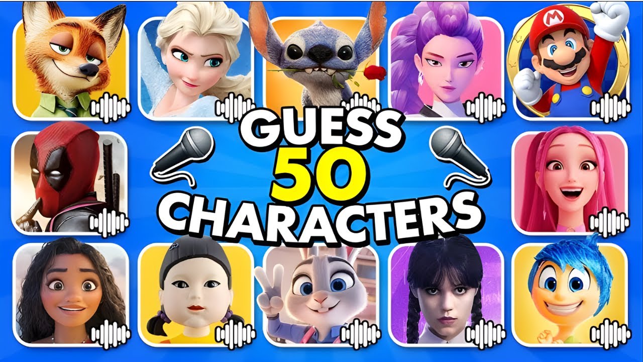 🔊 Guess 50 MOVIE CHARACTERS by their VOICE + SONG 🎶 K-Pop Warriors 😍 Frozen 💙 Zootopia 2 🦊🐰