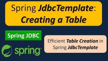 Spring JdbcTemplate: Creating a Table | Spring JDBC Tutorial