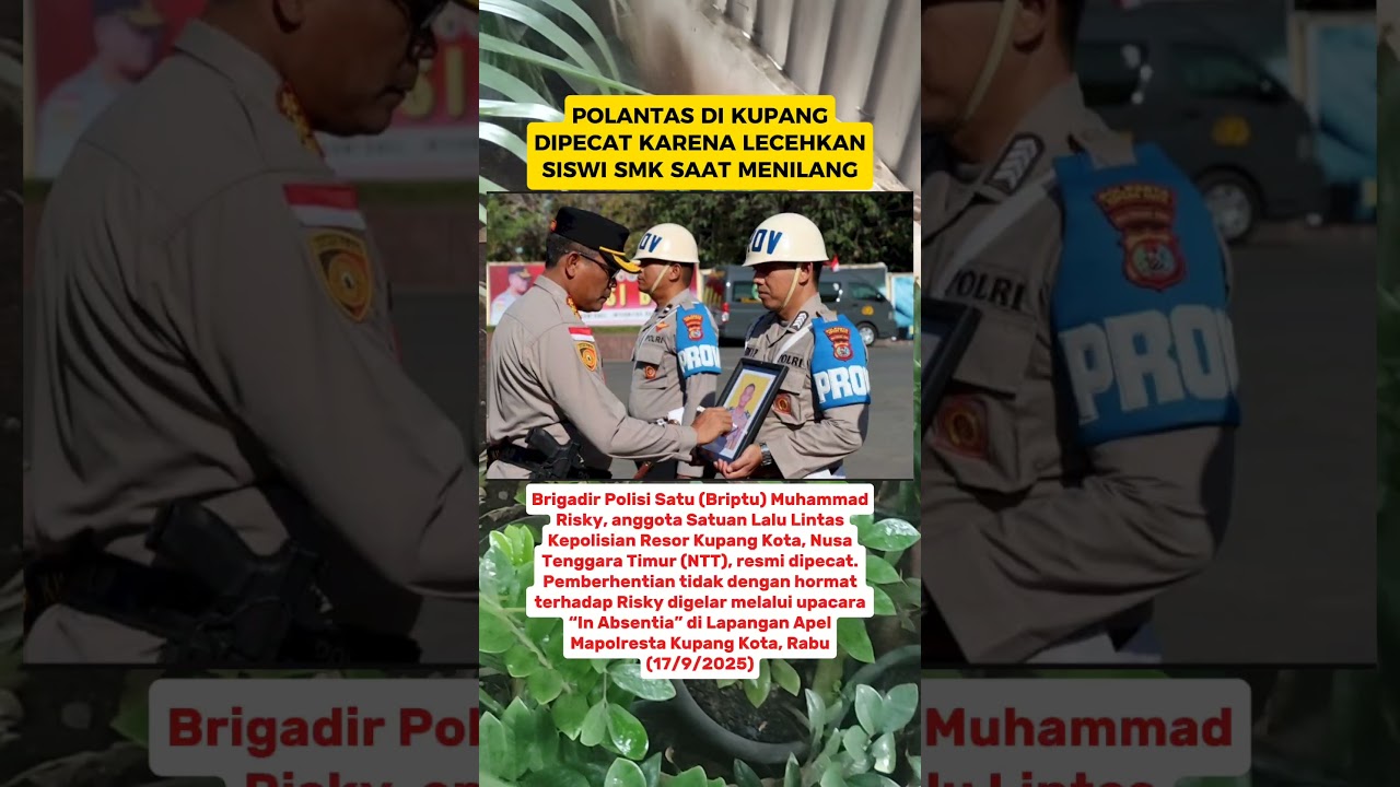 Usai Lecehkan Siswi SMK Saat Menilang, Polantas Di Kupang Dipecat 