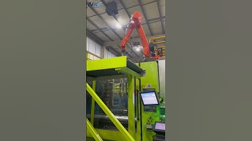 Kuka robots in automated part pick and place projects for injection molding product #kuka