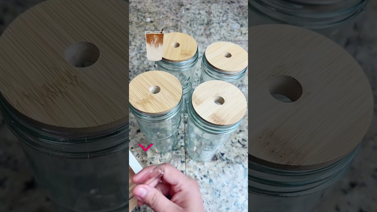 Eco Glass Cups with Lids & Straws | Wide Mouth Jars | Iced Coffee Mugs 