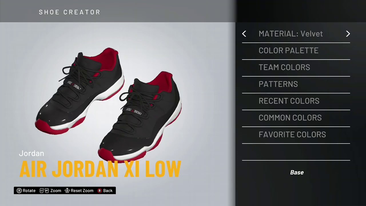 NBA 2K20 Shoe Creator - Jordan Bred 11 