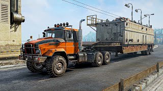 SnowRunner Construction Rig Semi Trailer Delivery - Snowrunner PC Gameplay 4k