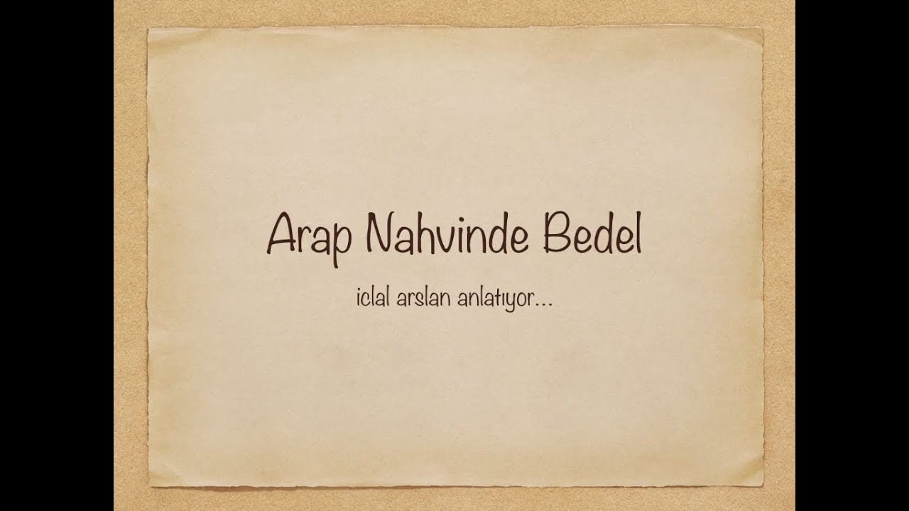 Arap Nahvinde Bedel