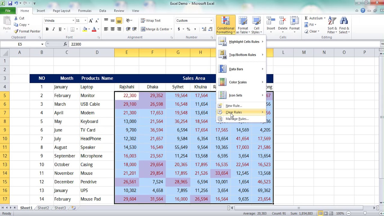 Excel Conditional Formatting- Create Your Rules।। Excel Basic- 15 - YouTube