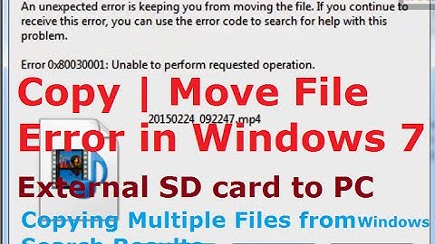Error 0x80030001: Unable to perform requested operation (Copy File | Move File) Windows 7