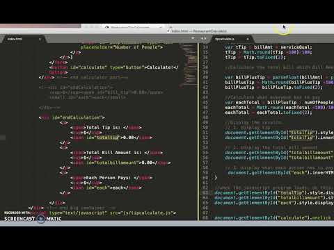 Week 1    Bill/Tip Calculator Javascript Part D