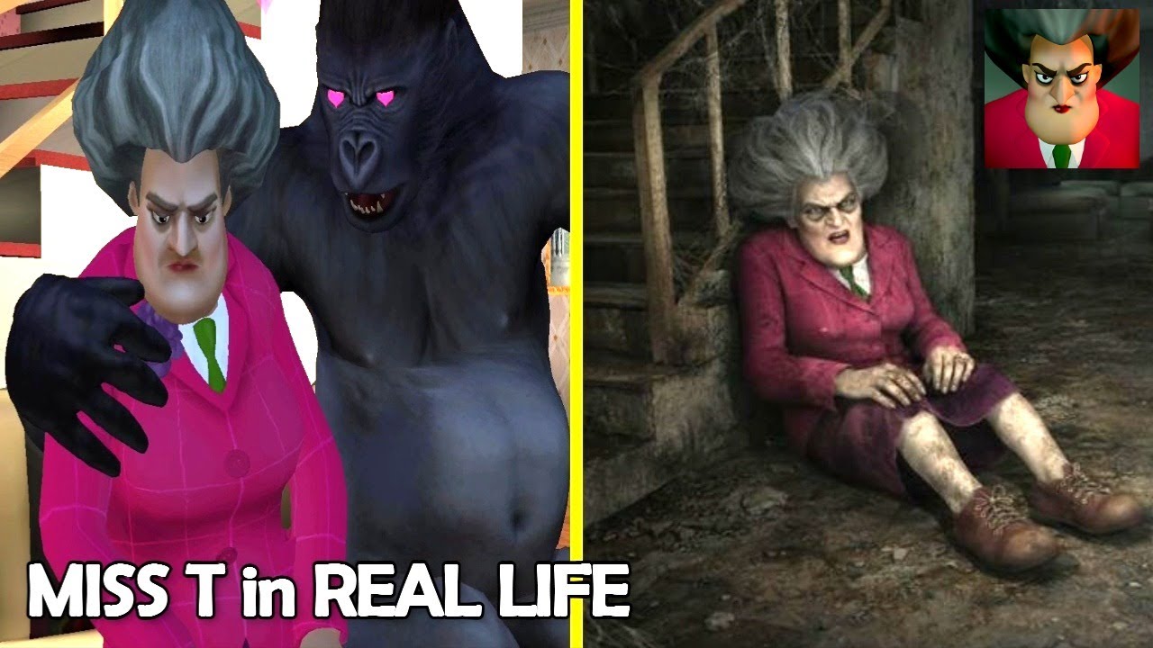 Scary Teacher 3D - Nick found Miss T in Read Life Vs Mobile Game