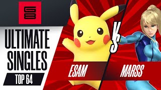 Esam vs Marss - Top 64 Ultimate Singles - Genesis 8 | Pikachu vs Zero Suit Samus