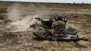 Ukrainian Military Fire Deadly Russian ZU-23 Anti-aircraft Gun . Combat Training Exercise