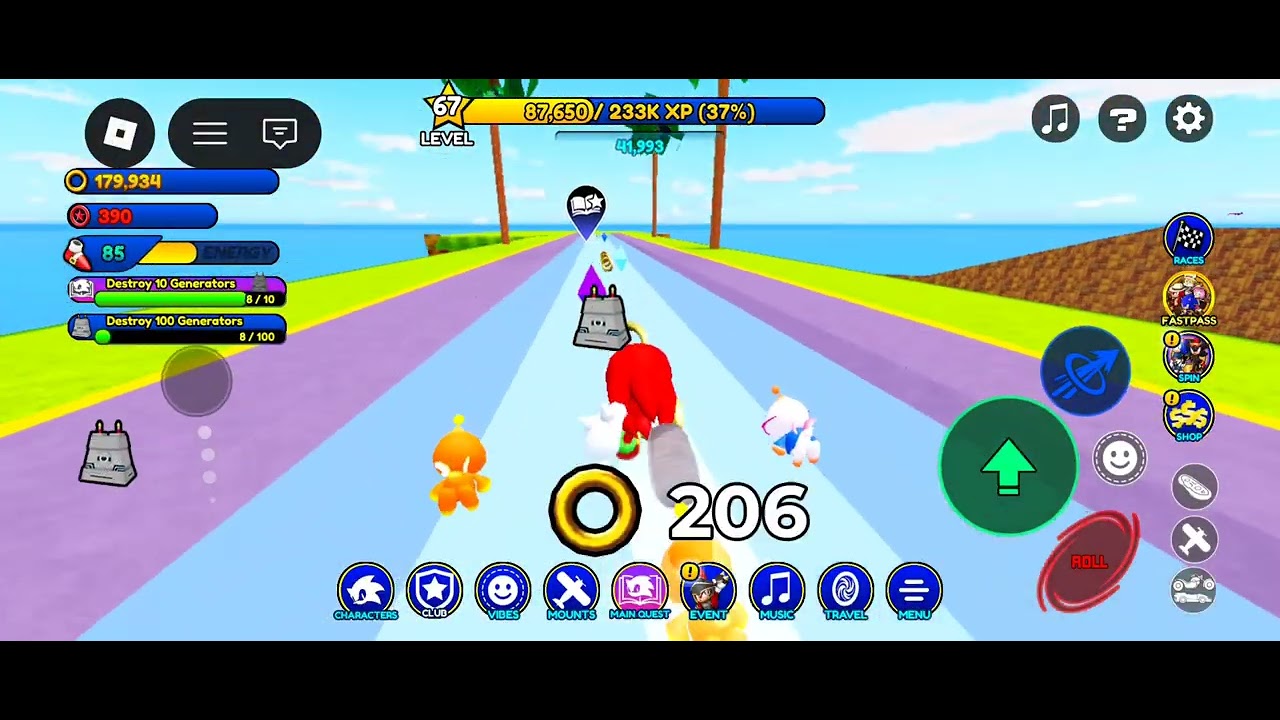 I'm playing sonic speed simulator 