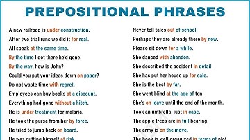 60 Examples of Prepositional Phrases in English