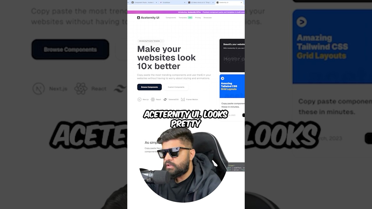 Checking out Aceternity UI by @manuarora himself 🔥🚀 #review #projects #aceternity #coding #viral