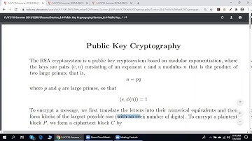 Number Theory - Public Key Cryptography