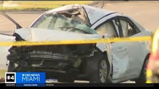 1 person killed, 2 hurt in crash, rolling gun battle in NW Miami-Dade, police say