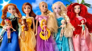 Some Lot's of Disney Princess,. with Unboxing Satisfying video Miniature Dolls No Talking Video ASMR