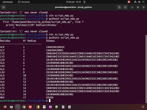 Scanning .gro file using MDAnalysis.