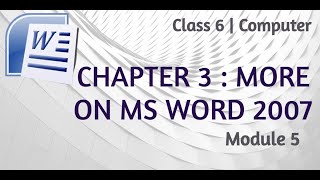 6 Computer | MS Word |  Module 5