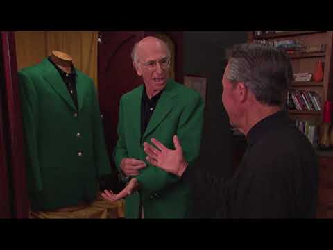 Gary Player takes Larry David's green jacket into the bathroom