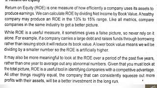 INVESTMENT MANAGEMENT:- TOOLS OF FUNDAMENTAL ANALYSIS part 3