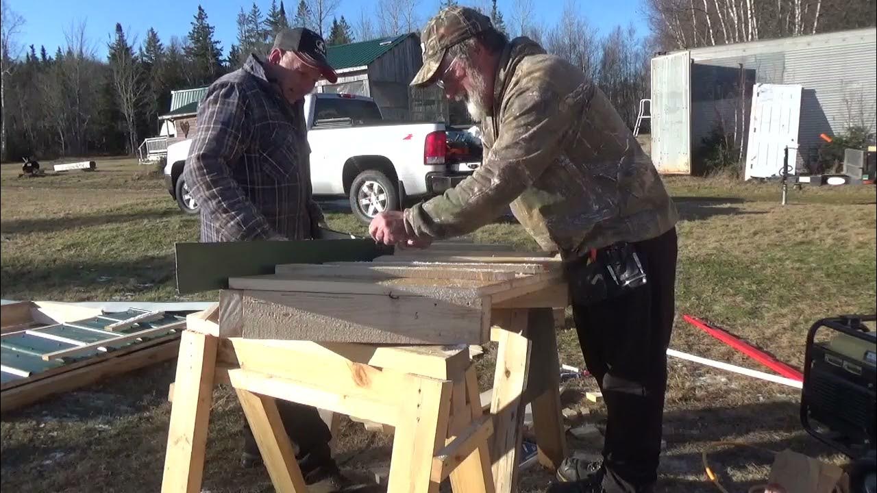Darrell and Joe build a Maple sugar shack cupola walls YouTube