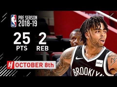 D'Angelo Russell Full Highlights Nets vs Pistons - 2018.10.08 - 25 Pts, 2 Rebounds!