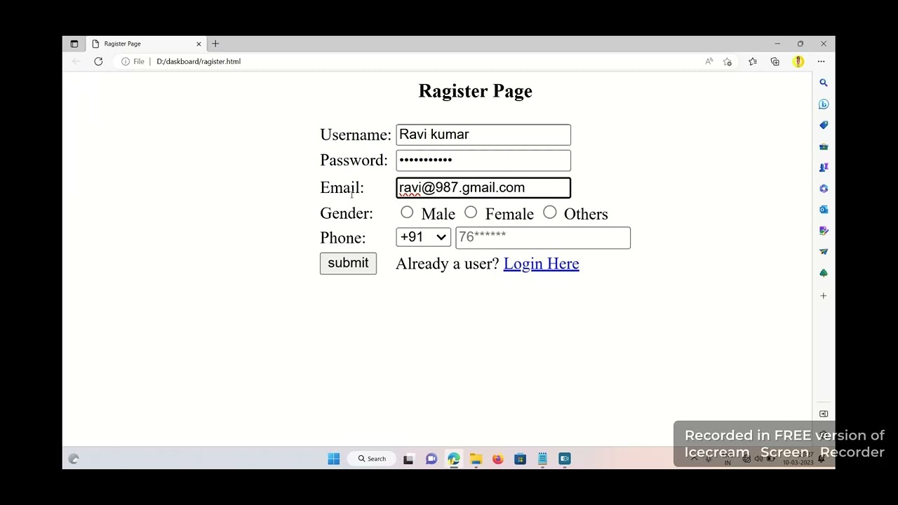 HTML Login Page || without CSS || Notepad - YouTube