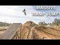 MASSIVE RAMP JUMP ON PIT BIKES!!